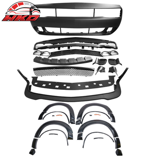 2008-14 Dodge Challenger Front Bumper Cover + SRT Lip + Fender Flares PP | Wholesale