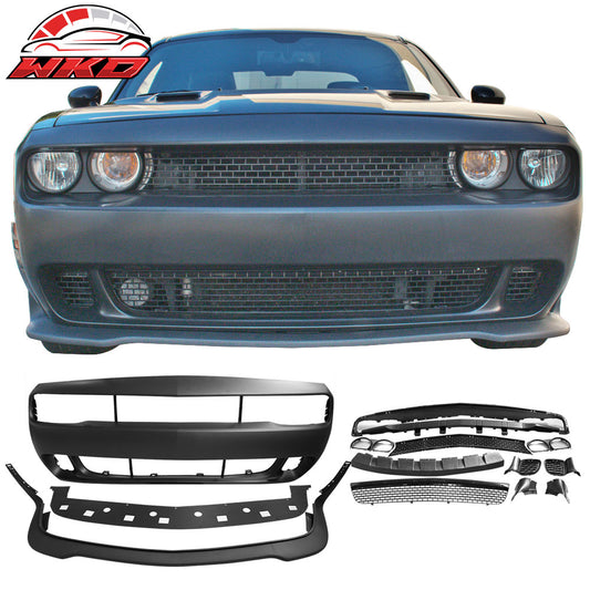 2008-14 Dodge Challenger Front Bumper Cover & SRT Style Front Bumper Lip PP | Wholesale
