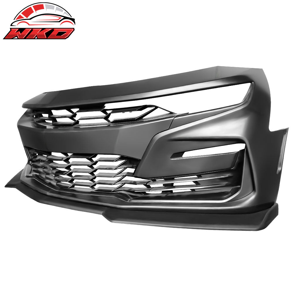 Fits 19-24 Chevy Camaro SS Style PP Front Bumper W/Matte Black Front Bumper Lip