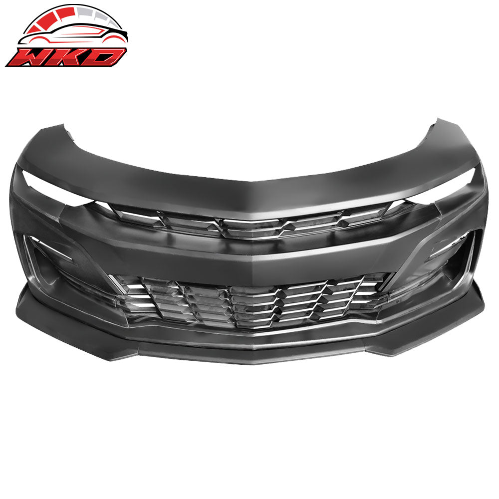 Fits 19-24 Chevy Camaro SS Style PP Front Bumper W/Matte Black Front Bumper Lip