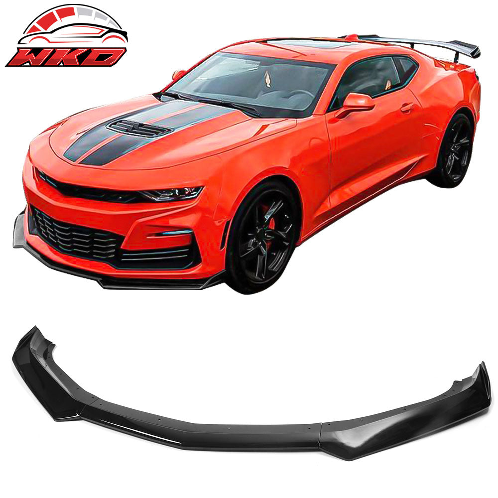 Fits 19-24 Chevy Camaro SS Style PP Front Bumper Cover W/Gloss Black Front Lip