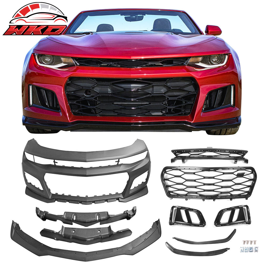 Fits 19-24 Chevy Camaro LS LT1 Unpainted ZL1 Style Front Bumper Cover Conversion