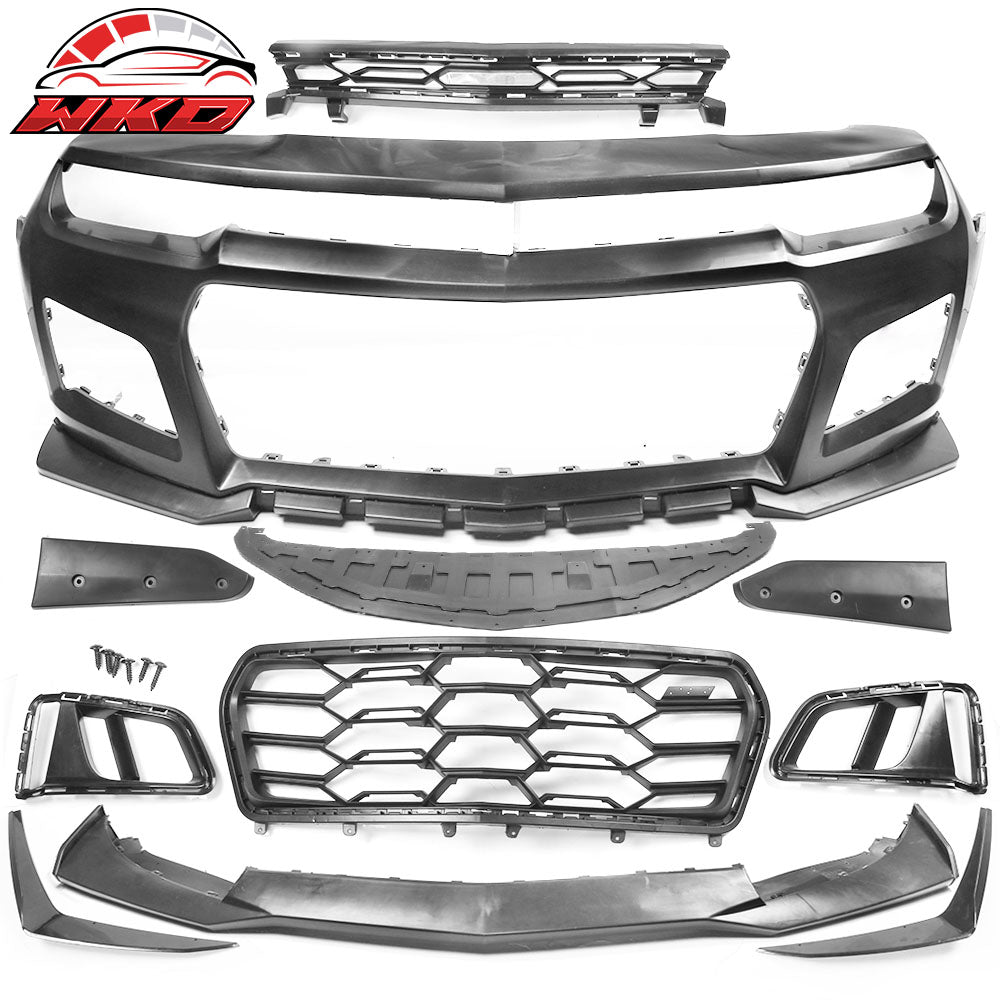 Fits 14-15 Chevy Camaro 1LE Style Front Bumper Conversion + Aluminum Hood Cover