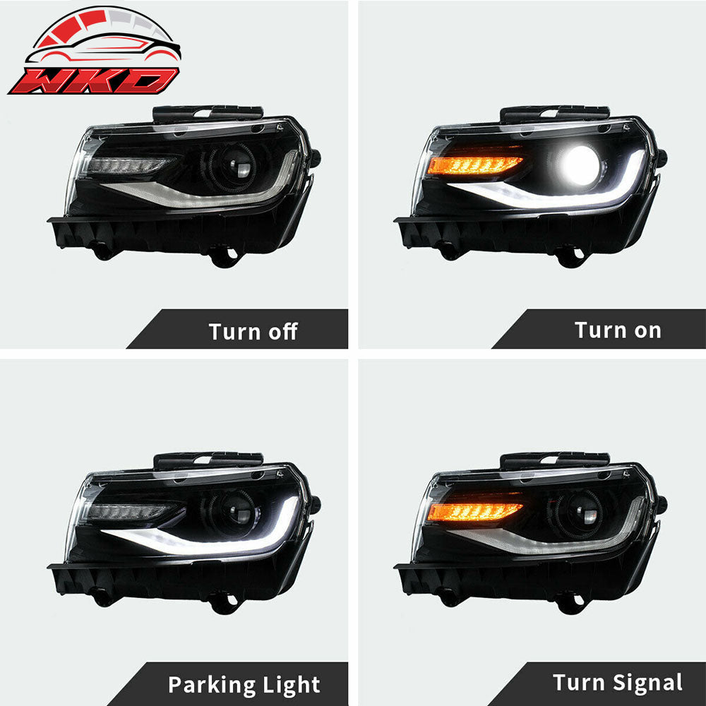 Fit 14-15 Chevy Camaro 5th to 6th Gen 1LE Style Front Bumper Cover w/ Headlights