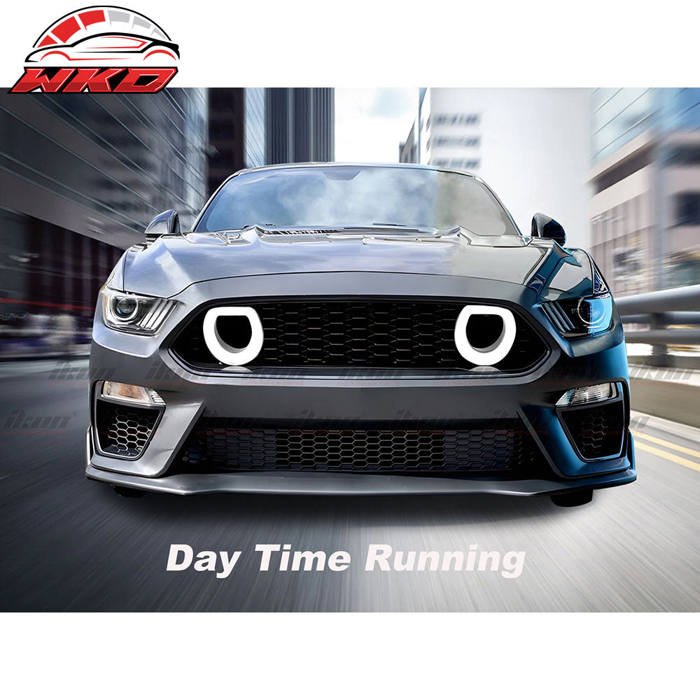 Fits 15-17 Ford Mustang EcoBoost GT LED Grille Front Bumper Cover Mach 1 Style