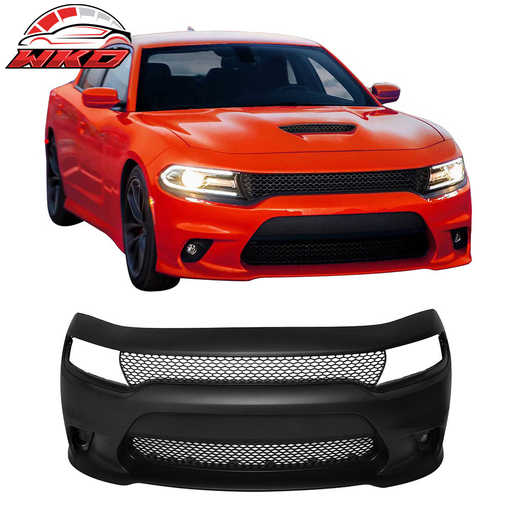Fits 15-23 Dodge Charger 15 SRT Hellcat Front Bumper Conversion Kit W/ Foglights