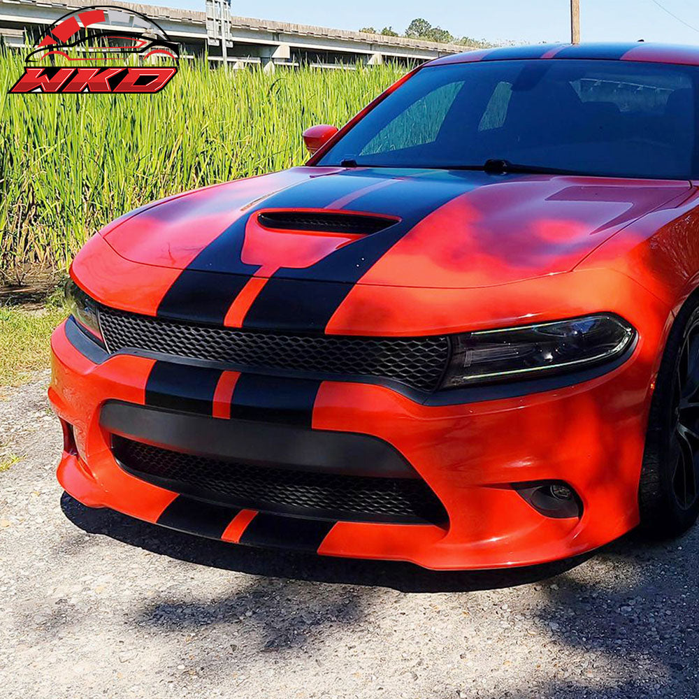 Fits 15-23 Dodge Charger 15 SRT Hellcat Front Bumper Conversion Kit W/ Foglights