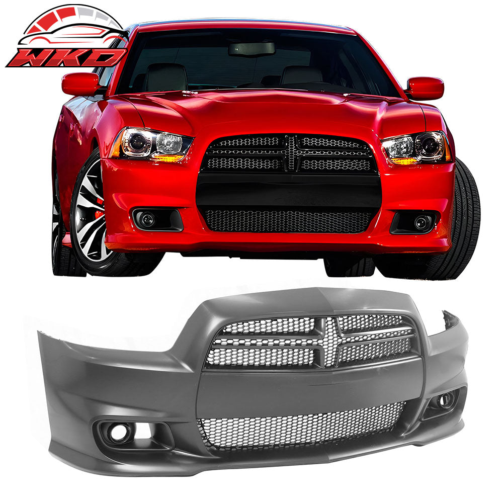 Fits 11-14 Dodge Charger SRT8 Front Bumper Cover Conversion + Grilles W/O ACC PP