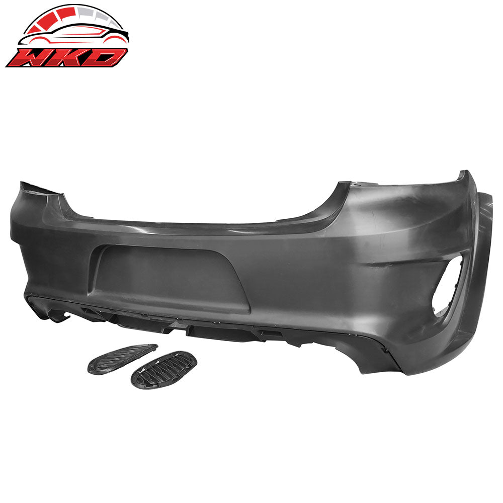 Fits 20-23 Charger Widebody Bumper Cover + Carbon Fiber Print Diffuser W/ 4 Fin