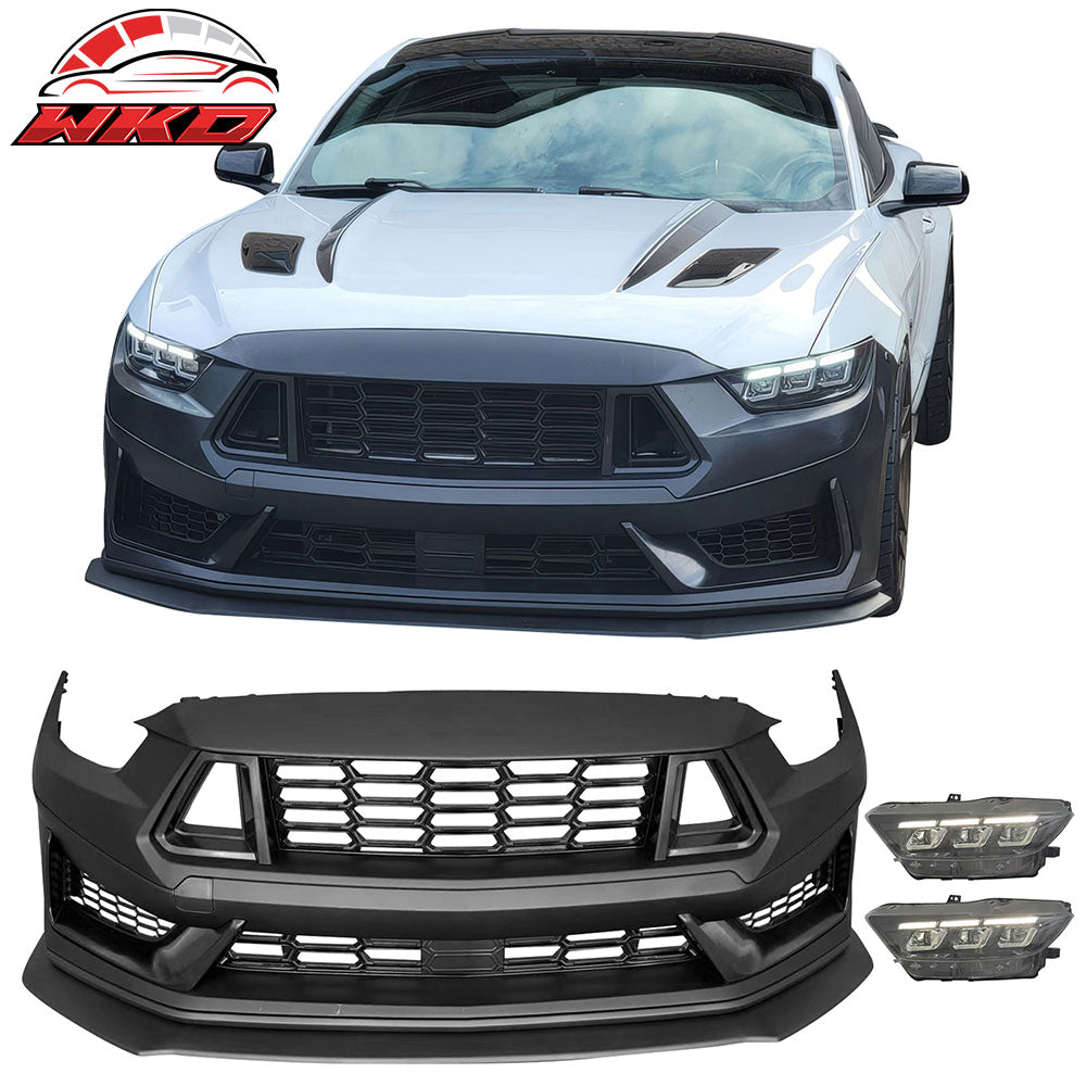 Wholesale 15-17 Ford Mustang 24+ Dark Horse Front Bumper Conversion W/Grille Headlight