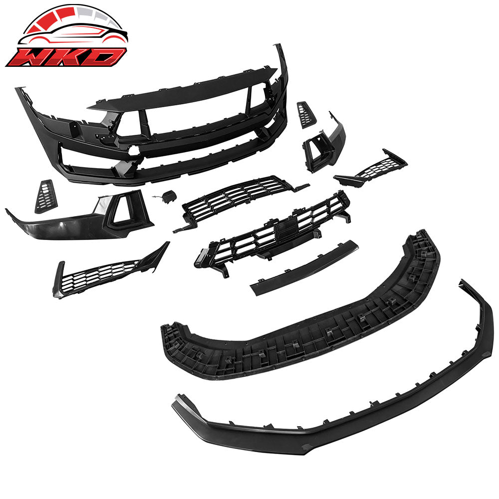 Fits 24-26 Ford Mustang Dark Horse Front Bumper Conversion Kit W/ Mesh Grilles
