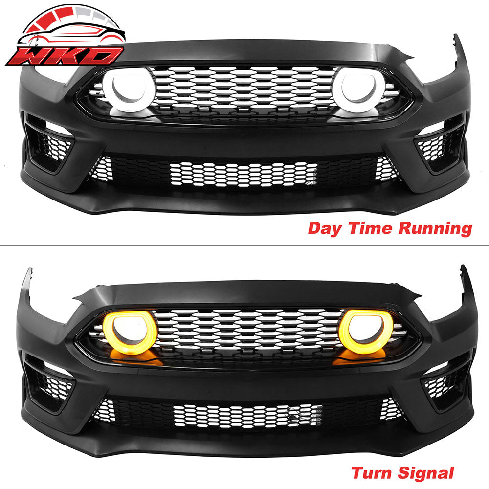 For 15-17 Ford Mustang Mach 1 Style Front Bumper Cover LED Grille 2024 Headlight