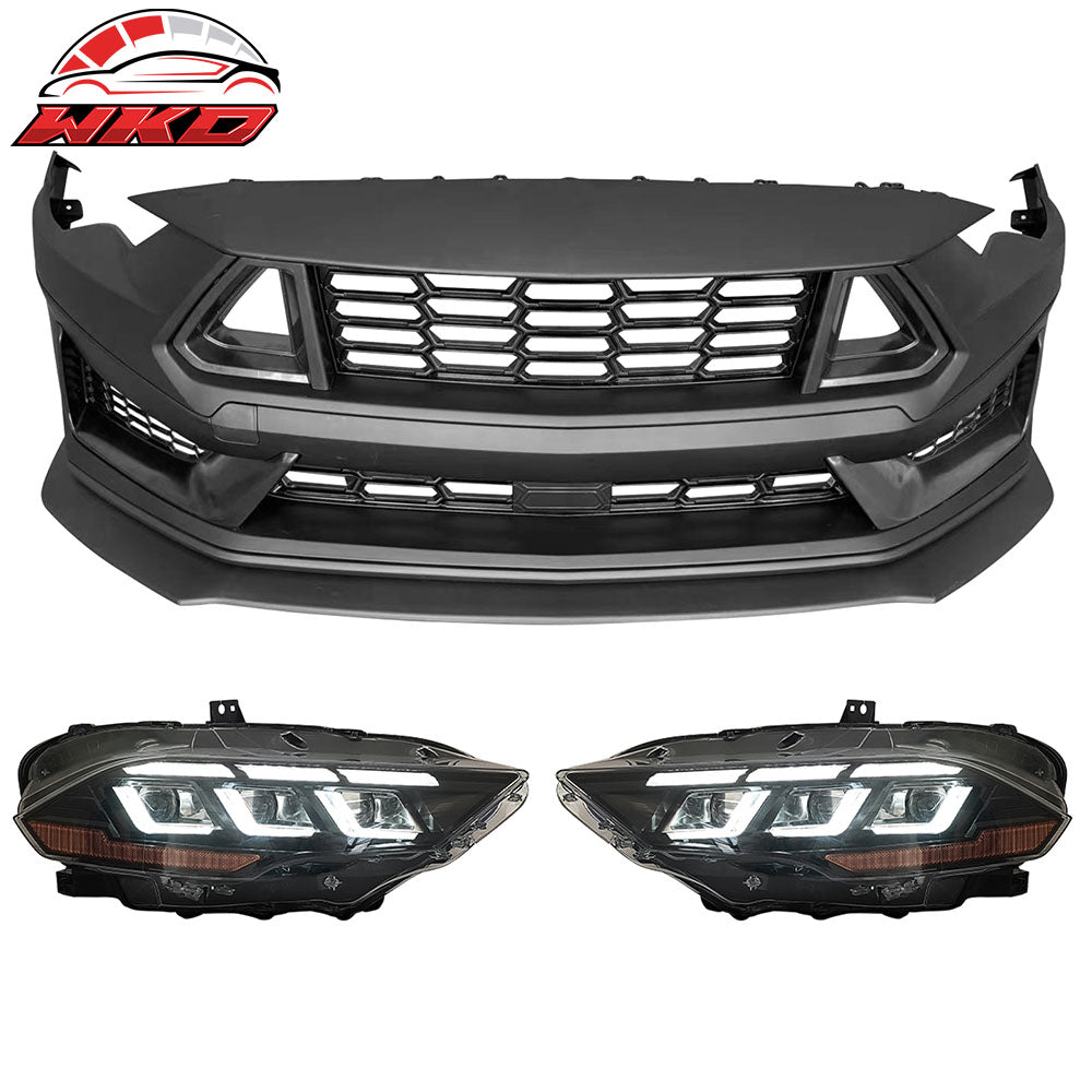 18-23 Ford Mustang Dark Horse Front Bumper Conversion Switchback Headlights | Wholesale