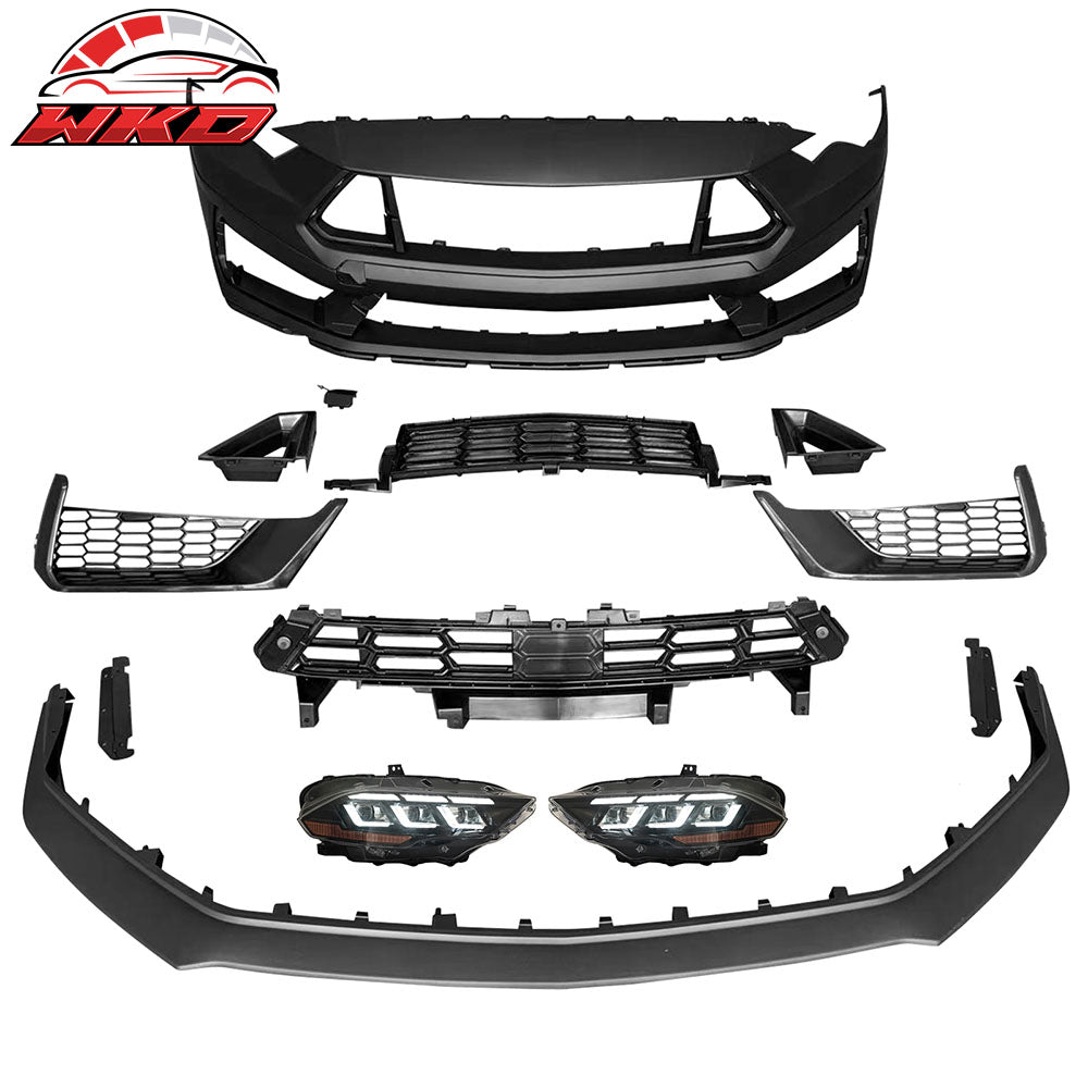Fits 18-23 Ford Mustang Dark Horse Front Bumper Conversion Switchback Headlights