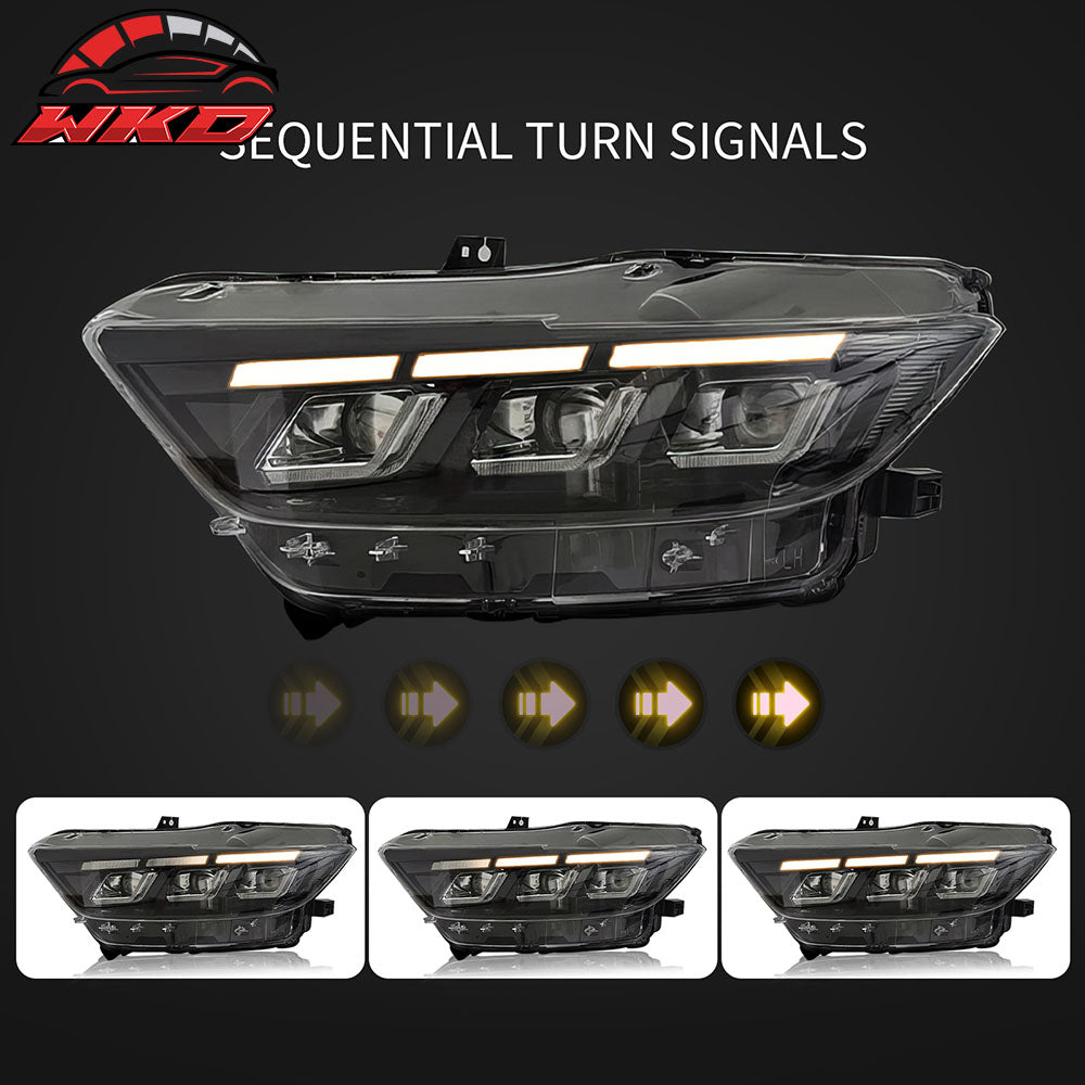 Fits 18-23 Ford Mustang 2021 Mach 1 Front Bumper Cover LED Switchback Headlights