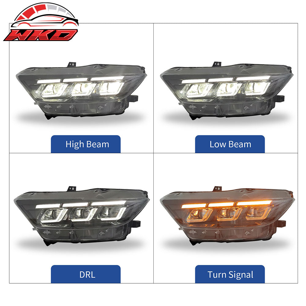 For 18-23 Ford Mustang 2021 Mach 1 Style Front Bumper Cover LED Grille Headlight