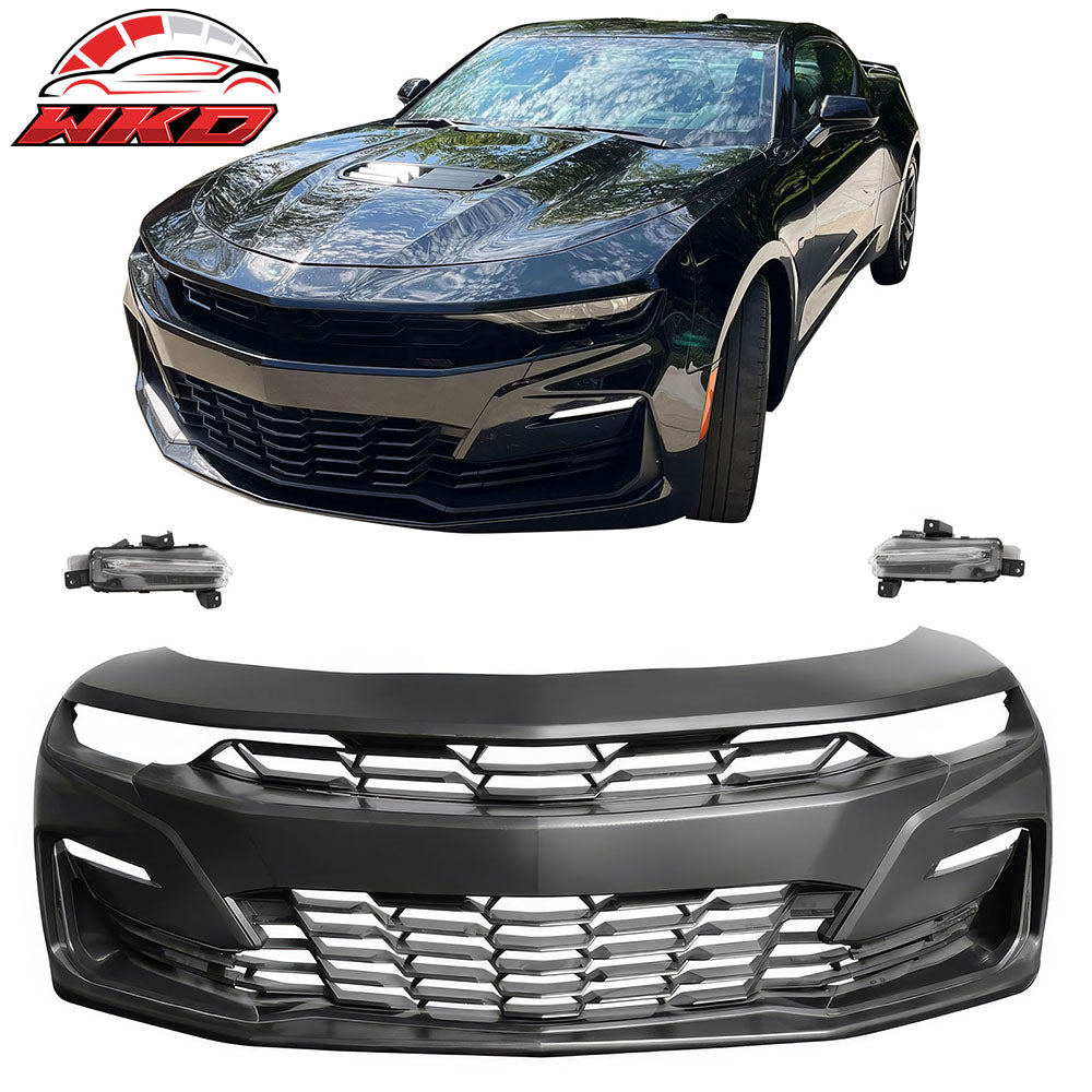 For 19-24 Camaro SS Style PP Front Bumper Cover Conversion Daytime Running Light