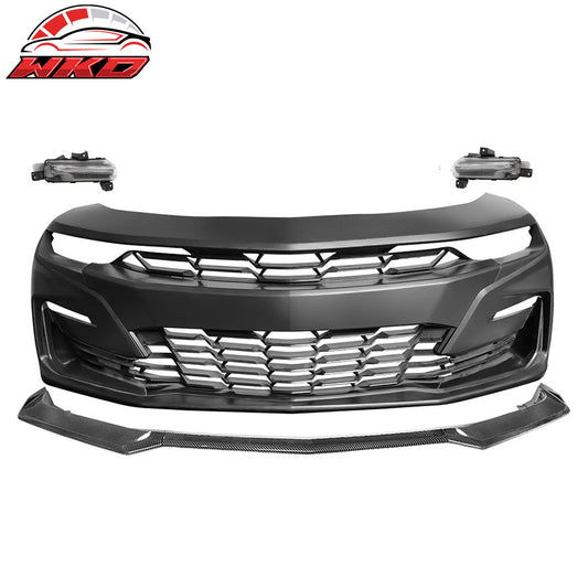 19-24 Camaro SS PP Front Bumper Cover Conversion DRL Carbon Fiber Print Lip | Wholesale