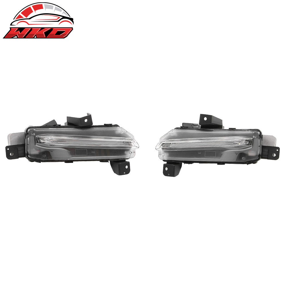 For 19-24 Camaro 19 SS Style Front Bumper Cover LED DRL + Carbon Fiber Print Lip