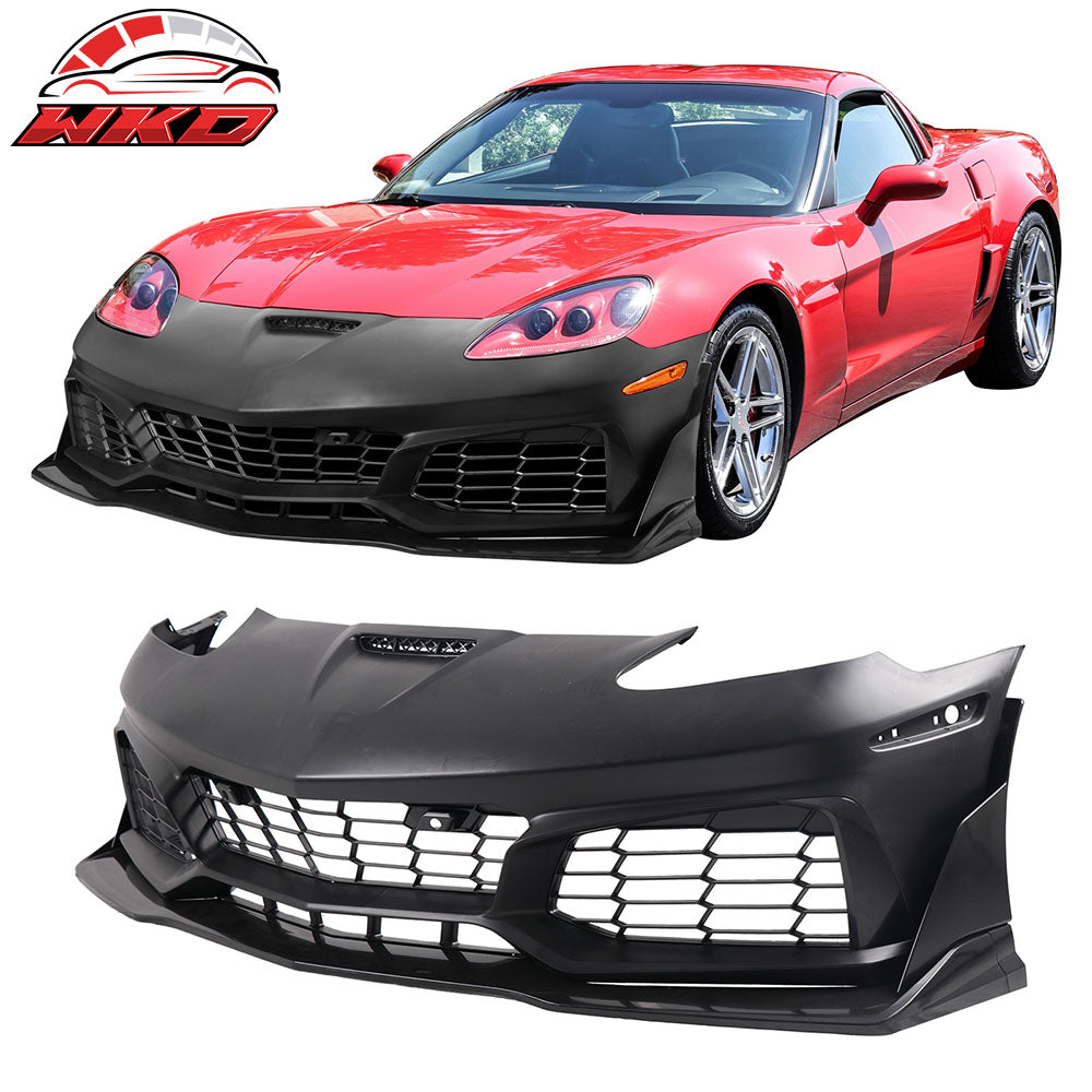 Fits 06-13 Corvette C6 Front Bumper Cover C7 ZR1 Style Conversion Replacement
