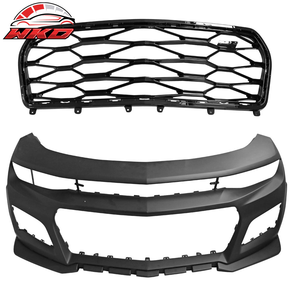 Fits 16-18 Chevrolet Camaro ZL1 Style Front Bumper Cover Conversion W/ Canards