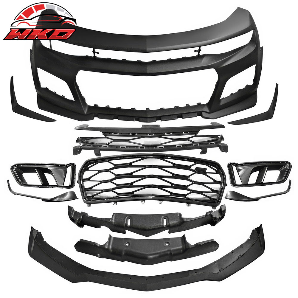 Fits 19-24 Chevy Camaro ZL1 Style Front Bumper Cover Conversion Guard W/ Canards