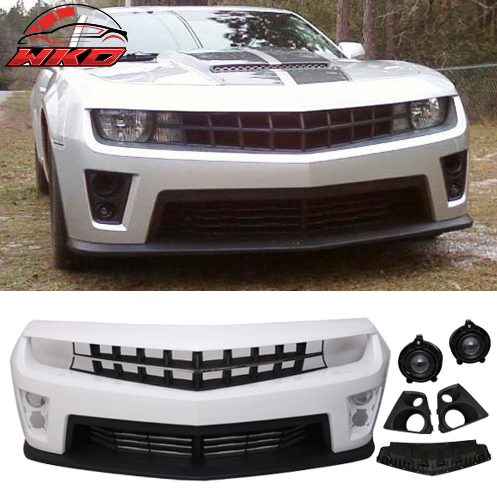 Fits 10-13 Chevy Camaro ZL1 Style Front Bumper Cover PP Painted #WA8624 White