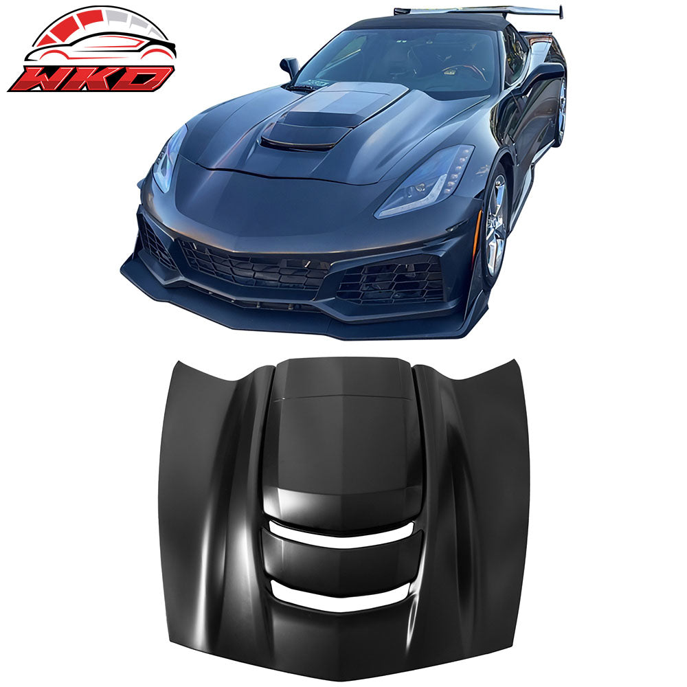 14-19 Chevy Corvette C7 ZR1 Style Cowl Vented Extractor Front Bumper Hood | Wholesale