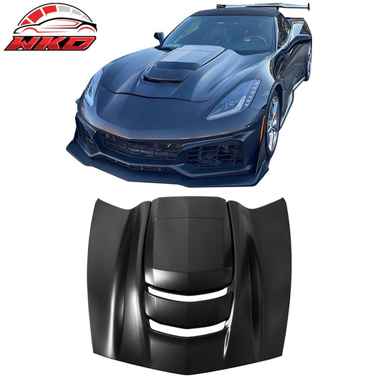 14-19 Chevy Corvette C7 ZR1 Style Cowl Vented Extractor Front Bumper Hood | Wholesale