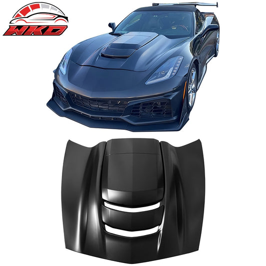 14-19 Chevy Corvette C7 ZR1 Style Cowl Vented Extractor Front Bumper Hood | Wholesale