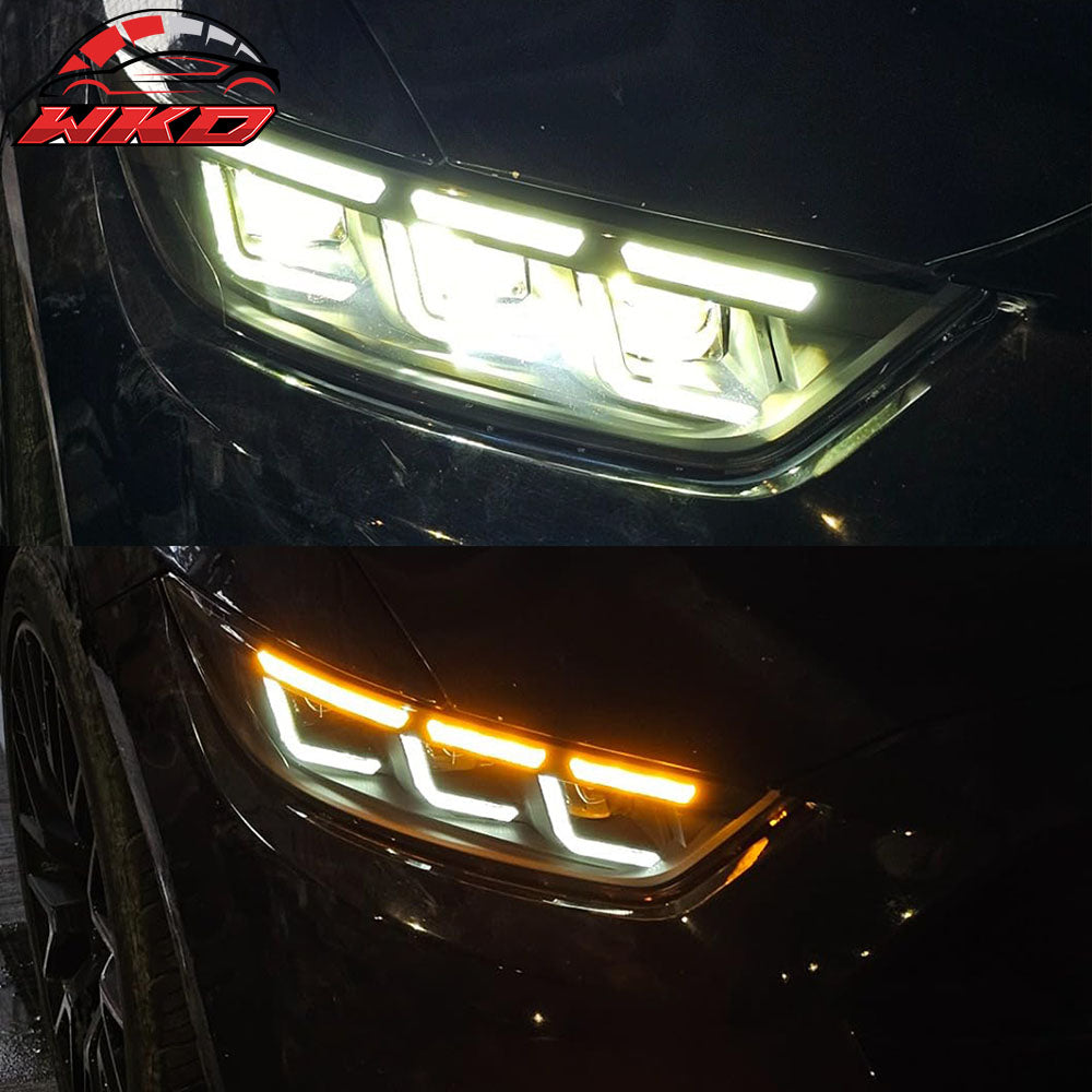 Fits 15-22 Ford Mustang Shelby 2024 Style Bumper LED Switchback Headlight Lamp