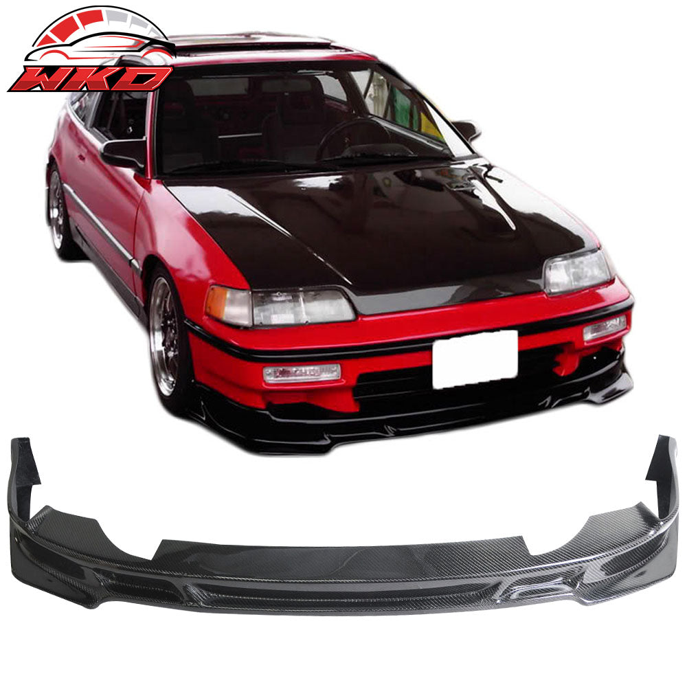 Fits 88-90 Honda CRX Type S Matte Carbon Fiber Front Bumper Lip Spoiler