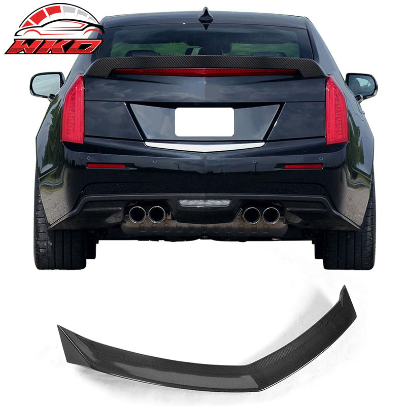 Fits 16-19 Cadillac ATS V Sedan V Style Rear Trunk Spoiler Matte Carbon Fiber