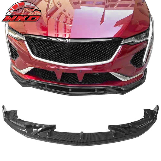 Wholesale 20-26 Cadillac CT4 Carbon Fiber Print Front Bumper Lip Chin Spoiler PP 3PC