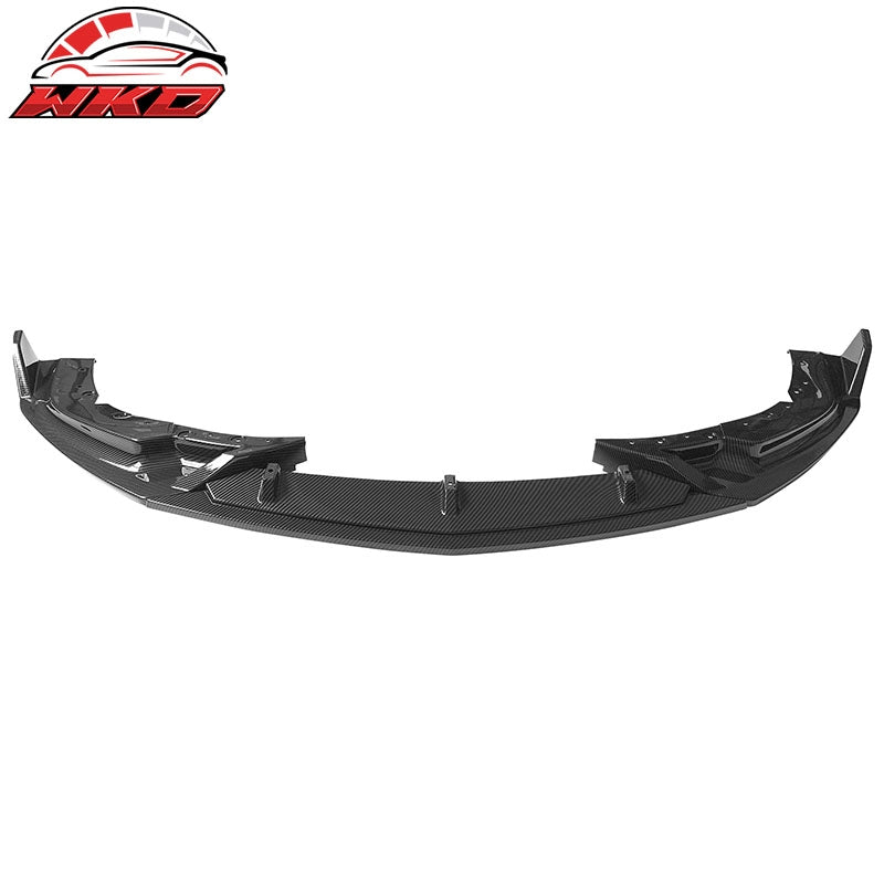 Fits 20-26 Cadillac CT4 Carbon Fiber Print Front Bumper Lip Chin Spoiler PP 3PC