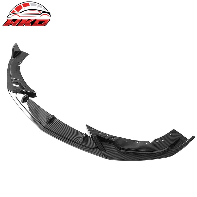 Fits 20-26 Cadillac CT4 Carbon Fiber Print Front Bumper Lip Chin Spoiler PP 3PC