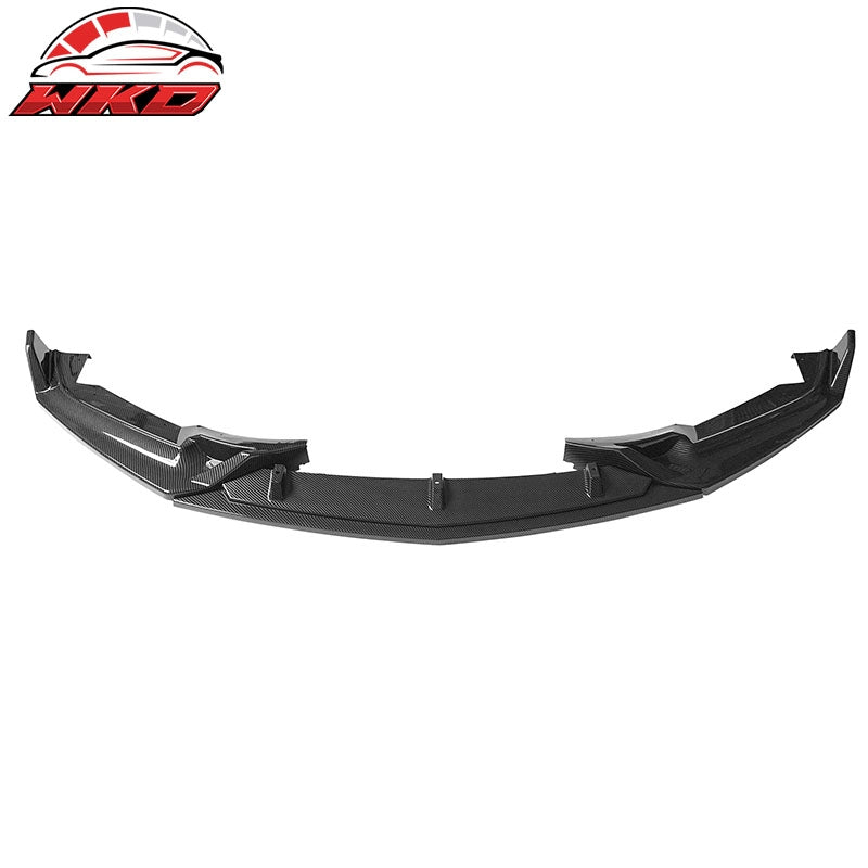 Fits 20-24 Cadillac CT5 3PC Carbon Fiber Print PP Front Bumper Lip Chin Spoiler