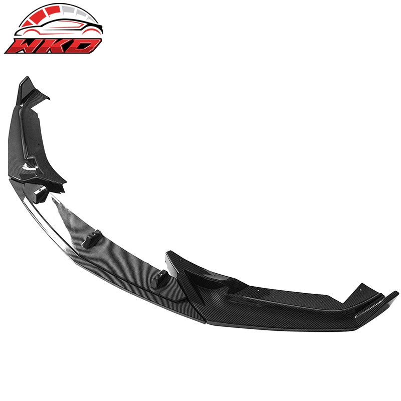Fits 20-24 Cadillac CT5 3PC Carbon Fiber Print PP Front Bumper Lip Chin Spoiler