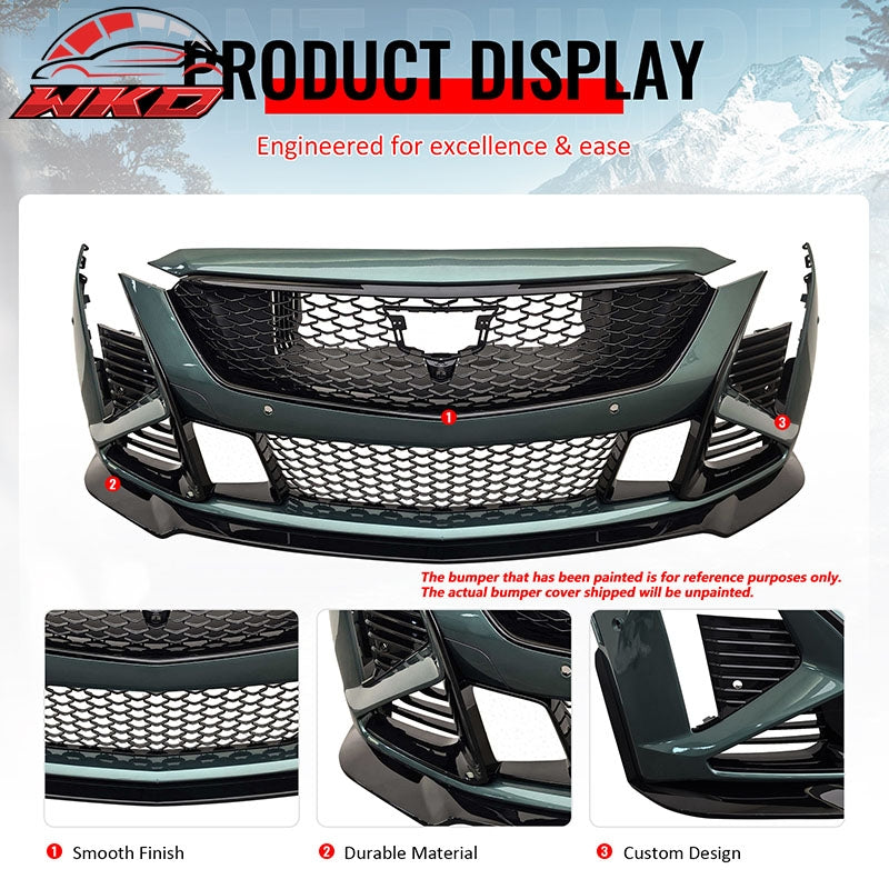 For 25-26 Cadillac CT5 Front Bumper Cover V Blackwing Style Conversion PP Fascia