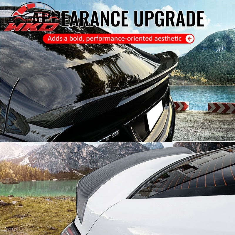 Fits 20-26 Cadillac CT5 V Blackwing Carbon Fiber Print Trunk Spoiler Wing ABS