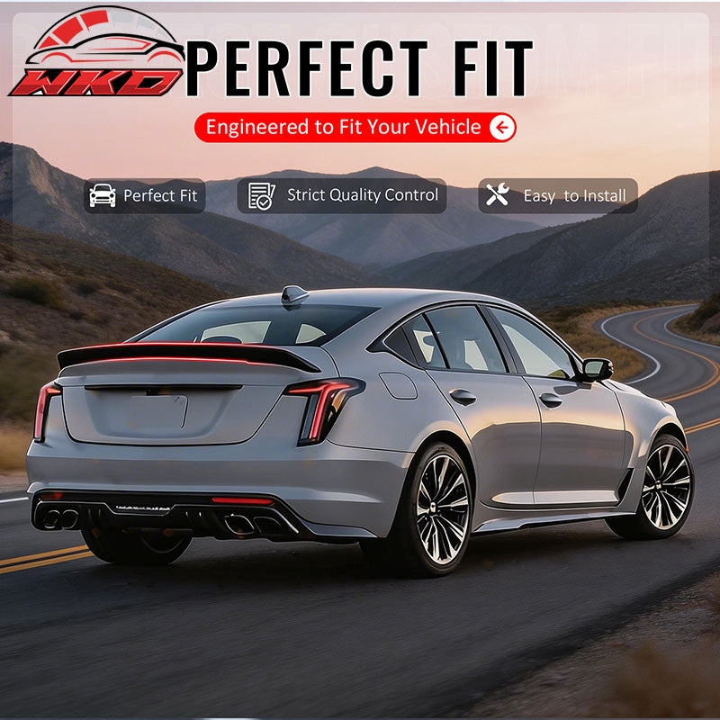 For 20-26 Cadillac CT5 V Blackwing Style Gloss Black Rear Trunk Spoiler Wing ABS