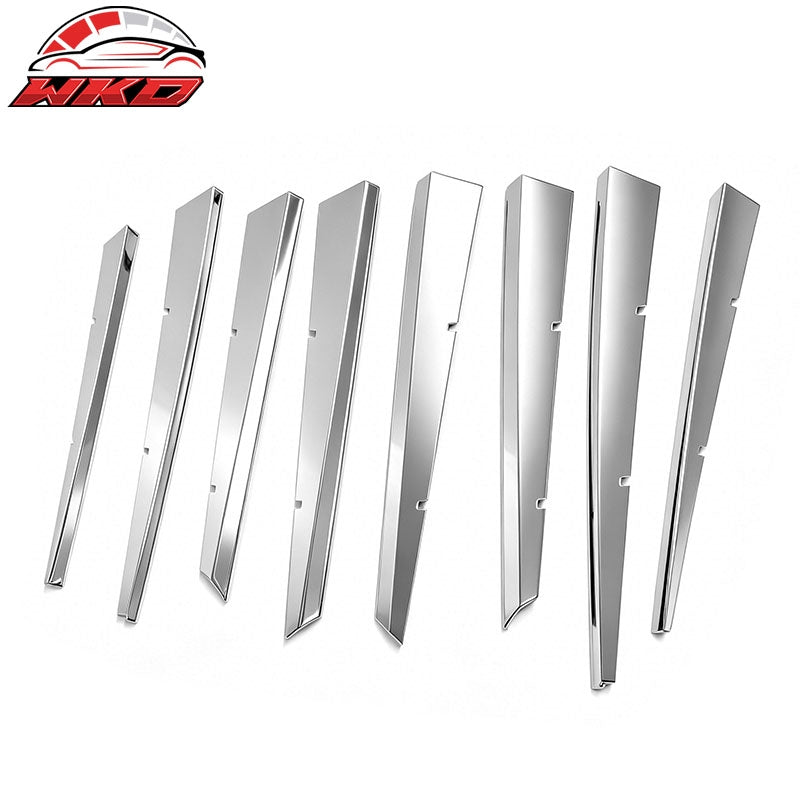 Fits 2008-2011 Cadillac CTS Front Bumper Hood Grille Grill Cover Chrome 8PCS
