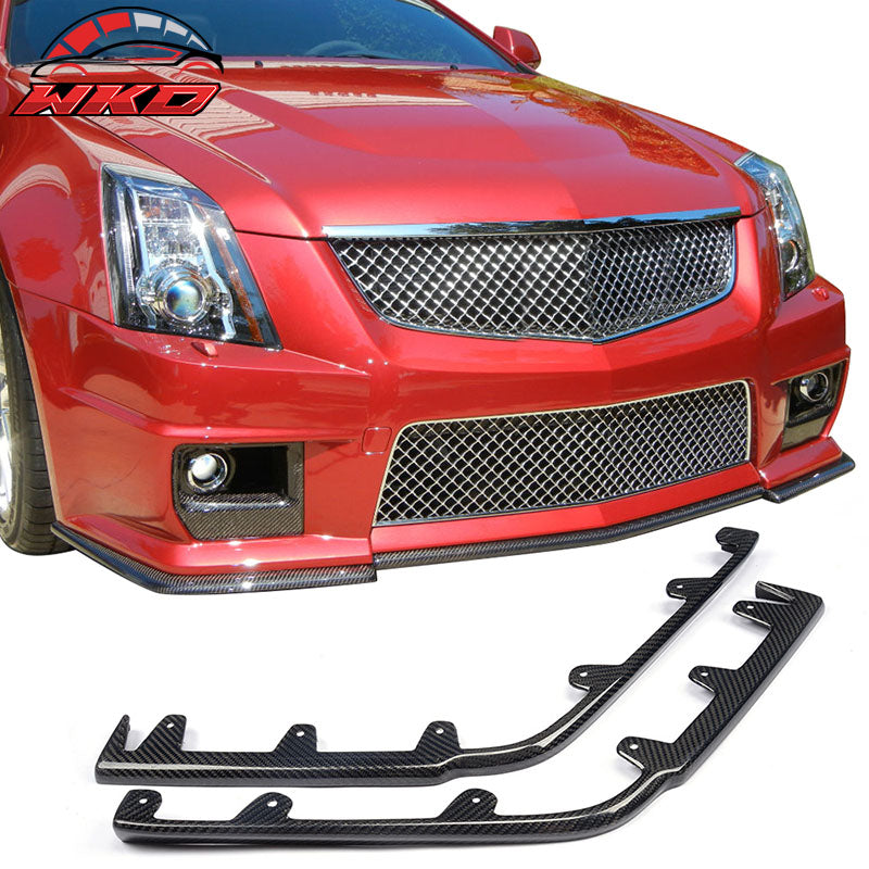 Fits 09-15 Cadillac CTS V KPE Style Front Bumper Lip Splitter Matte Carbon Fiber