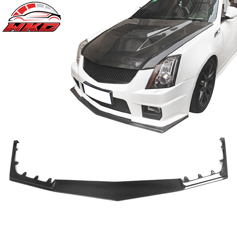Fits 09-15 Cadillac CTS V HEN Style Front Bumper Lip Carbon Fiber Spoiler Kit