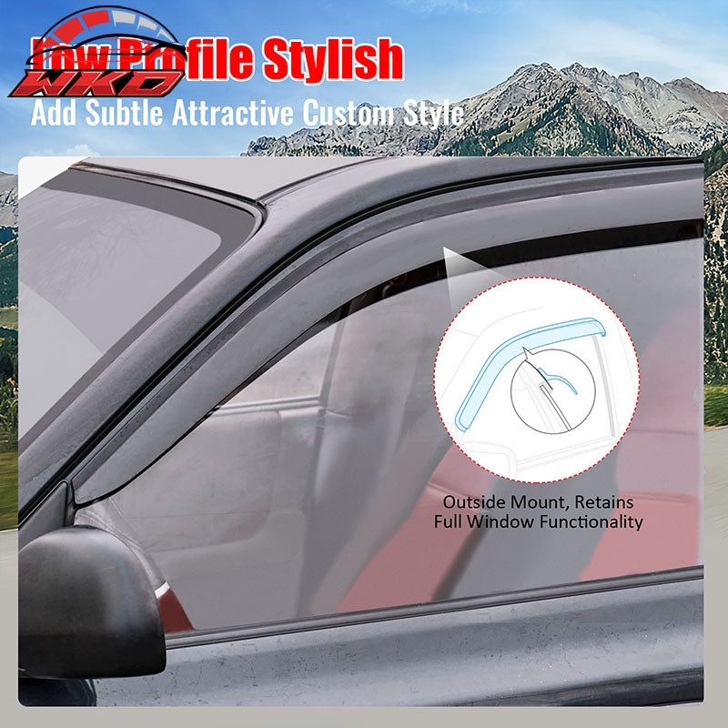 Fits 19-25 Cadillac XT4 Low Profile Style Tape on Window Visors Vent Deflector