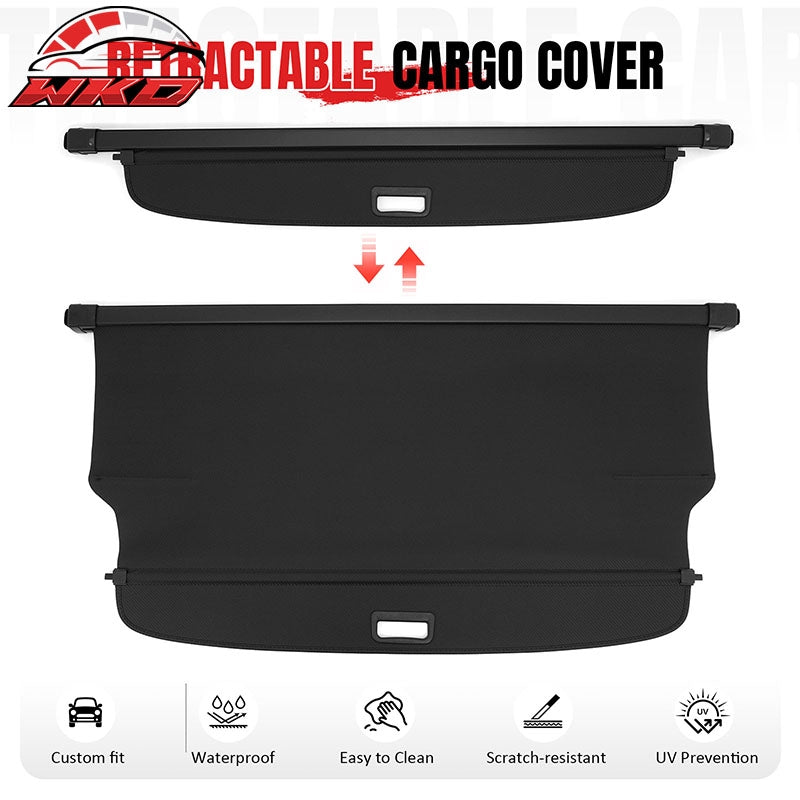 Fits 17-26 Cadillac XT5 Carbon Fiber Texture Rear Cargo Cover + 3D TPE Trunk Mat