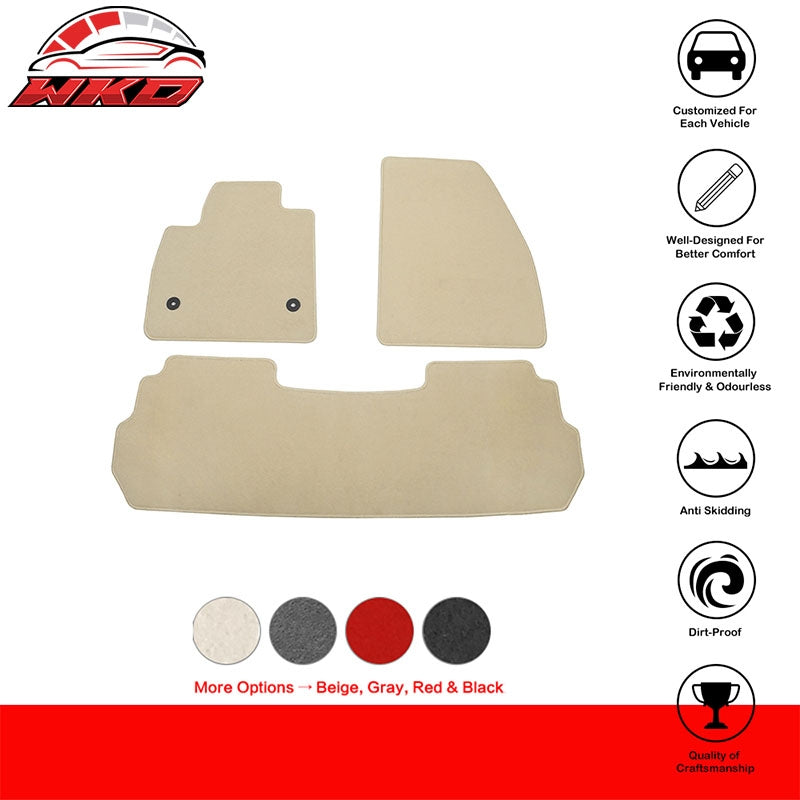 Fits 17-26 Cadillac XT5 Beige Nylon Floor Mats Front Rear Custom Carpets Liner