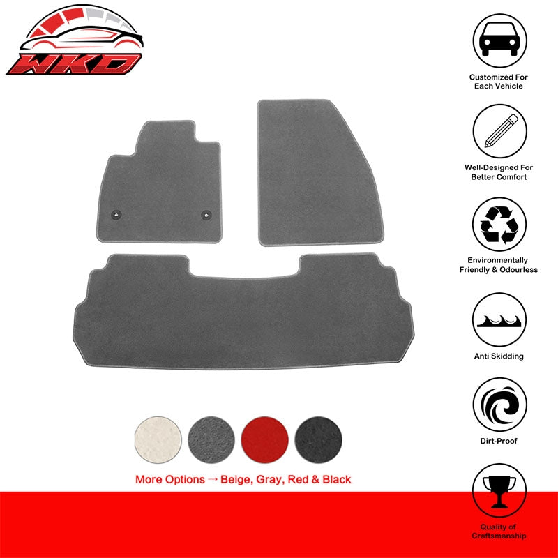 Fits 17-26 Cadillac XT5 Gray Nylon Floor Mats Front Rear Custom Carpets Liner