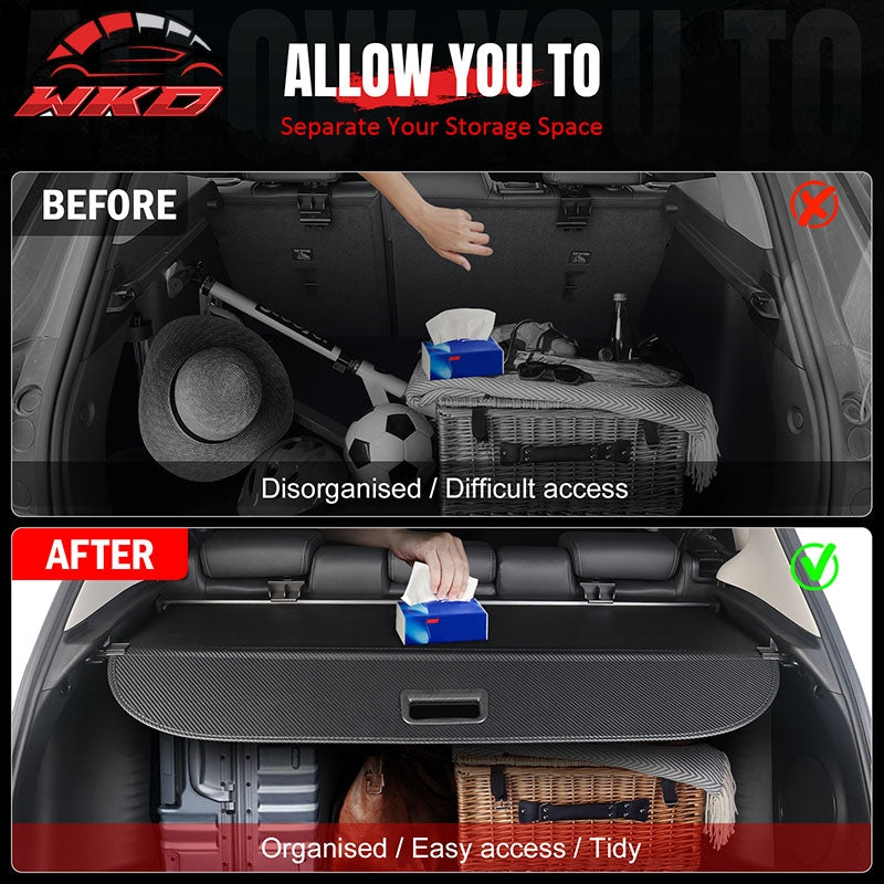 Fits 17-26 Cadillac XT5 Retractable Rear Trunk Cargo Cover Carbon Fiber Texture