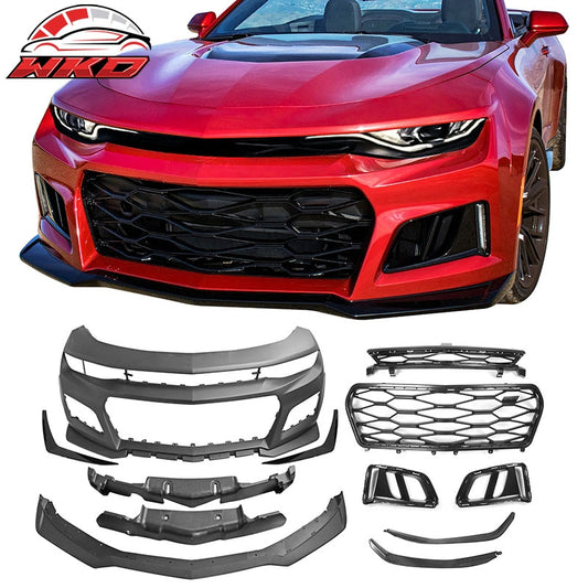 Wholesale 19-24 Camaro LS LT1 ZL1 Front Bumper Cover Conversion + Gloss Black Canards